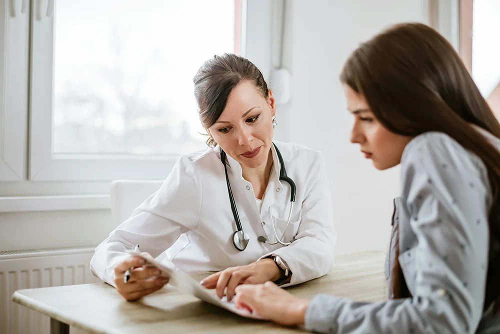 A therapist providing one-on-one counseling at a heroin treatment center in Tennessee.